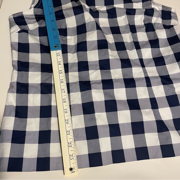 TALBOTS SZ/10 Women's NavyBlue/White Gingham Sleeveless Shell Blouse 98%Cotton - Picture 11 of 11